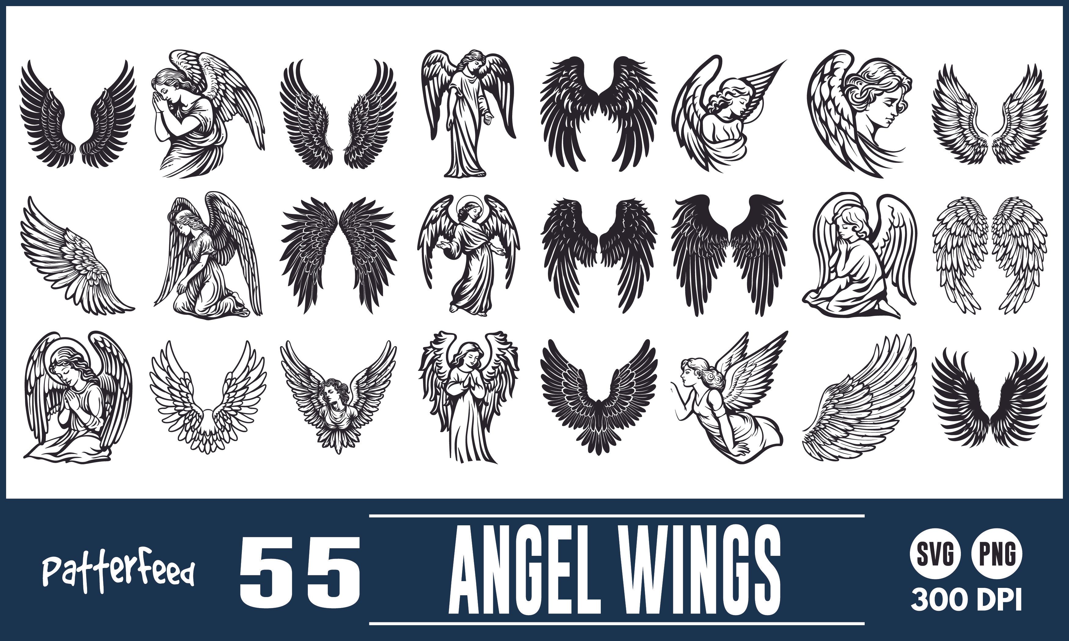 Angel Wings Svg Png Silhouette Bundle