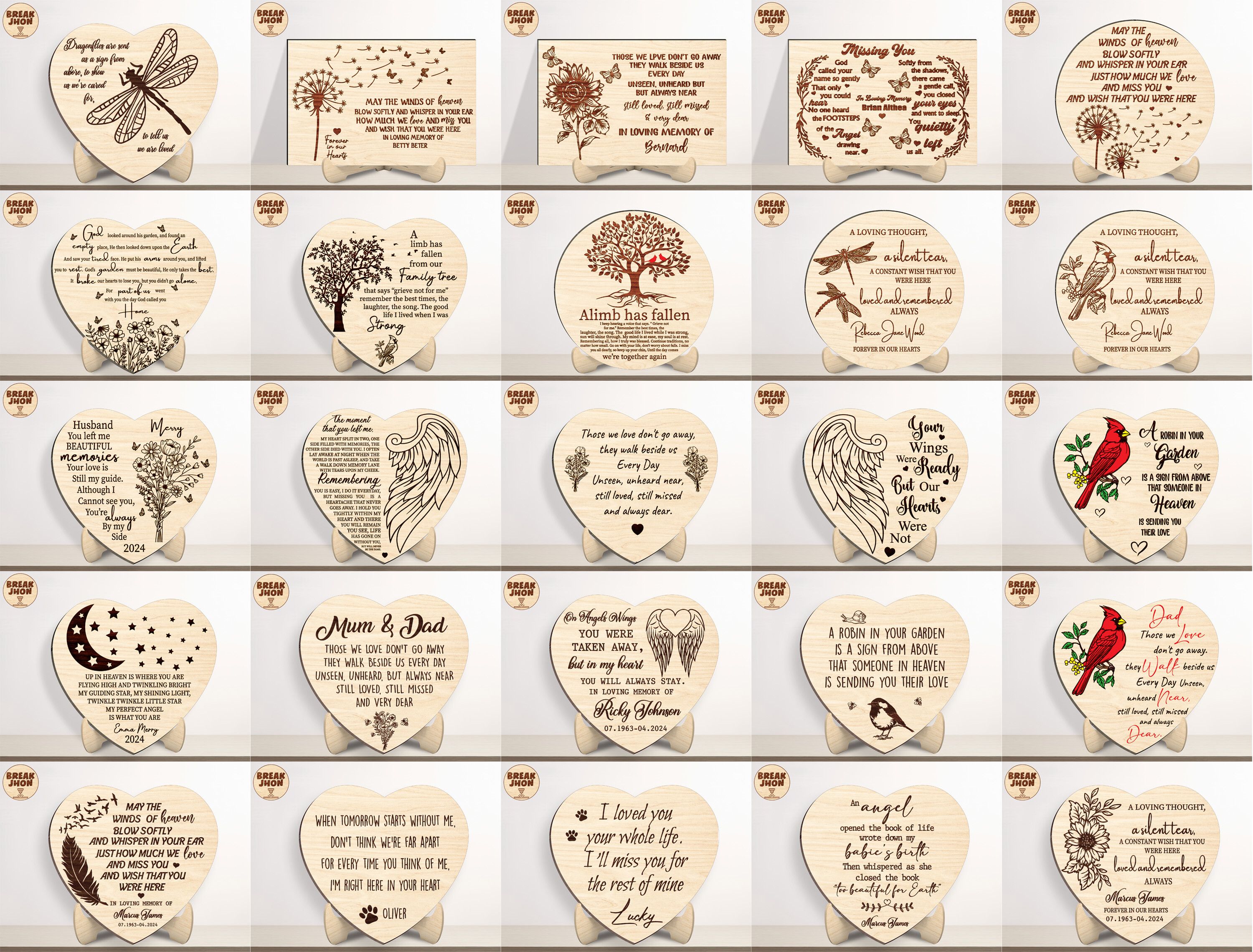 Bundle 25 Design Memorial Sign Svg