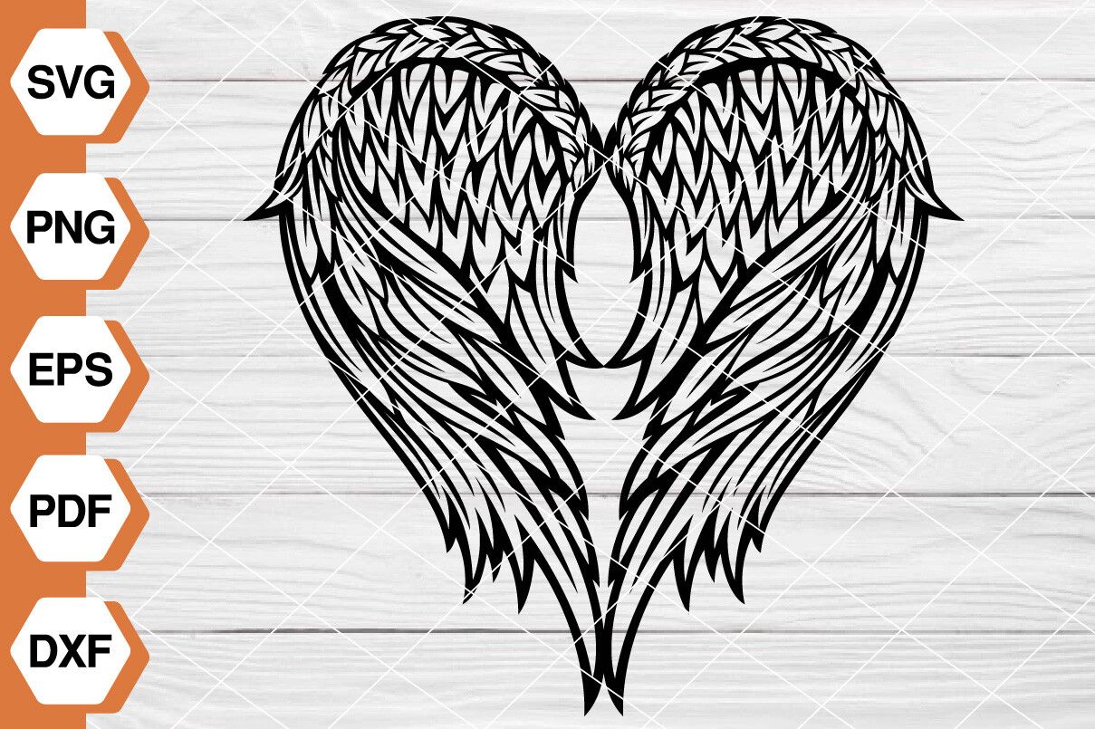 Angel Wings Heart SVG [EP-138