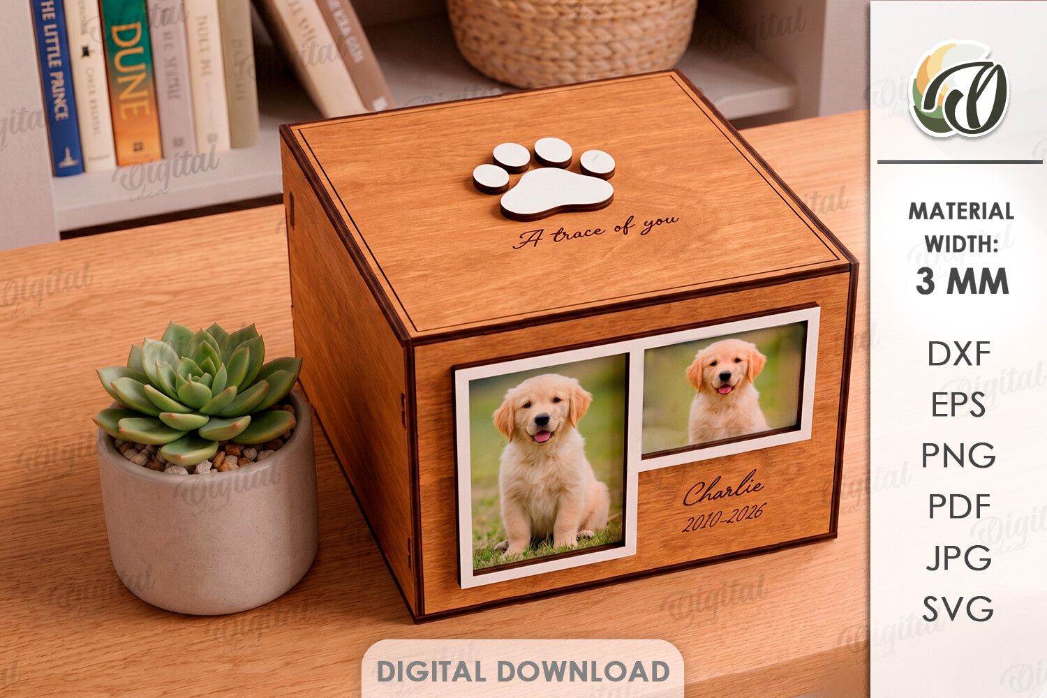 Pet Memorial Box Laser Cut