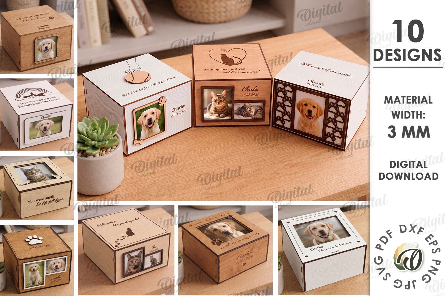 Pet Memorial Boxes Bundle Laser Cut