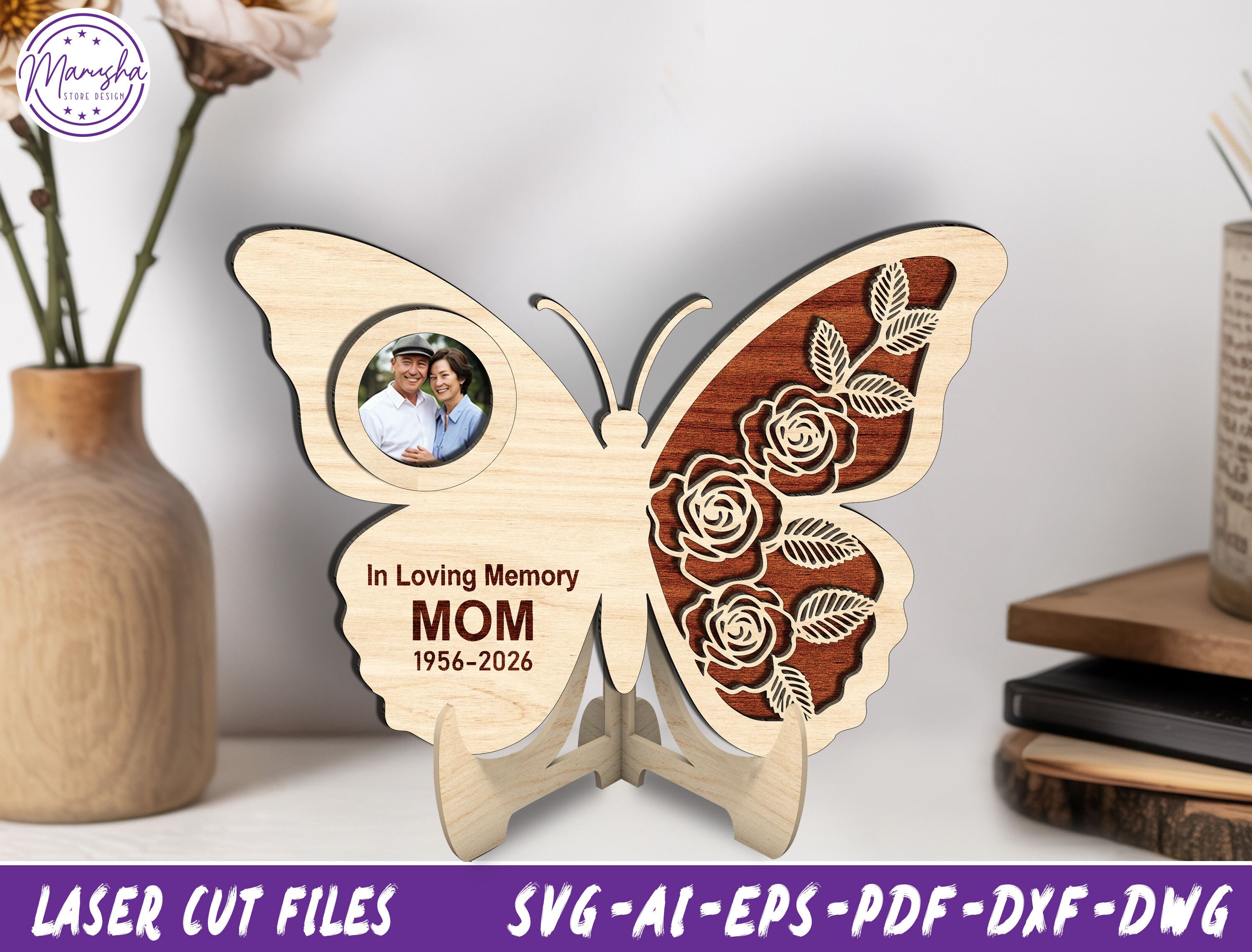 Butterfly Memorial Mom Laser Cut SVG