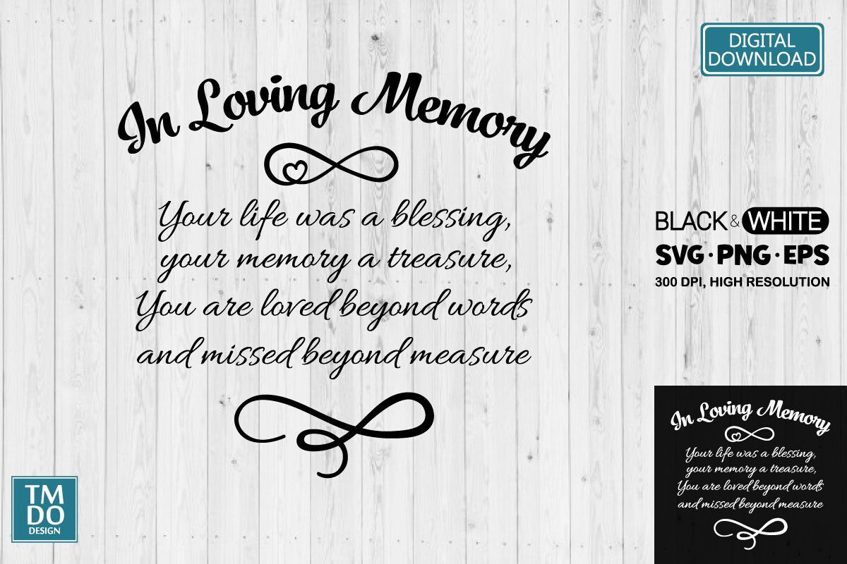 Memorial Poem, in Loving Memory SVG, Rip